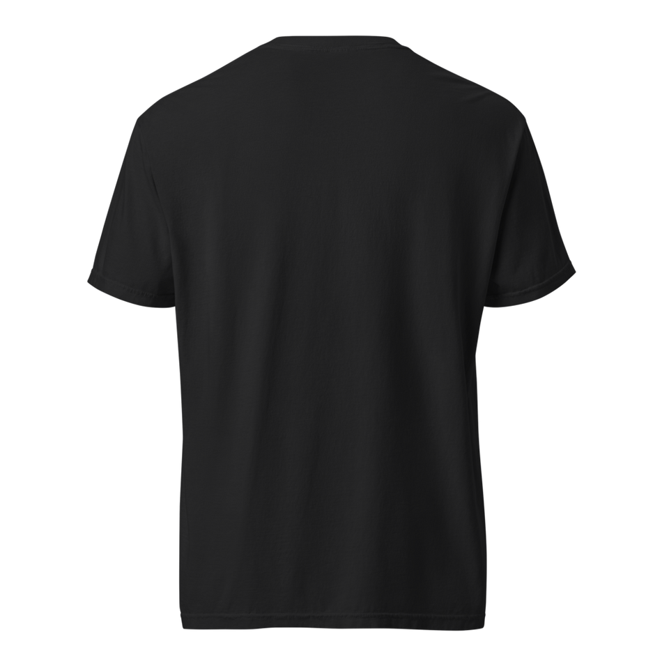 Black Pulled Tee, back view, plain with no print