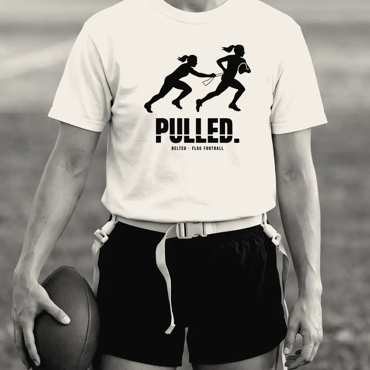 Pulled Tee, ivory, on a model